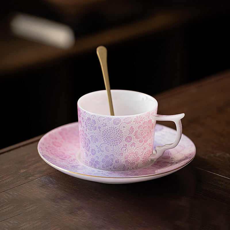 Floral Shadows Under The Lamp Ceramic Cup