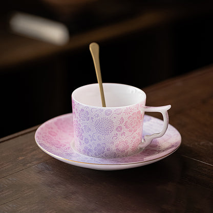 Floral Shadows Under The Lamp Ceramic Cup