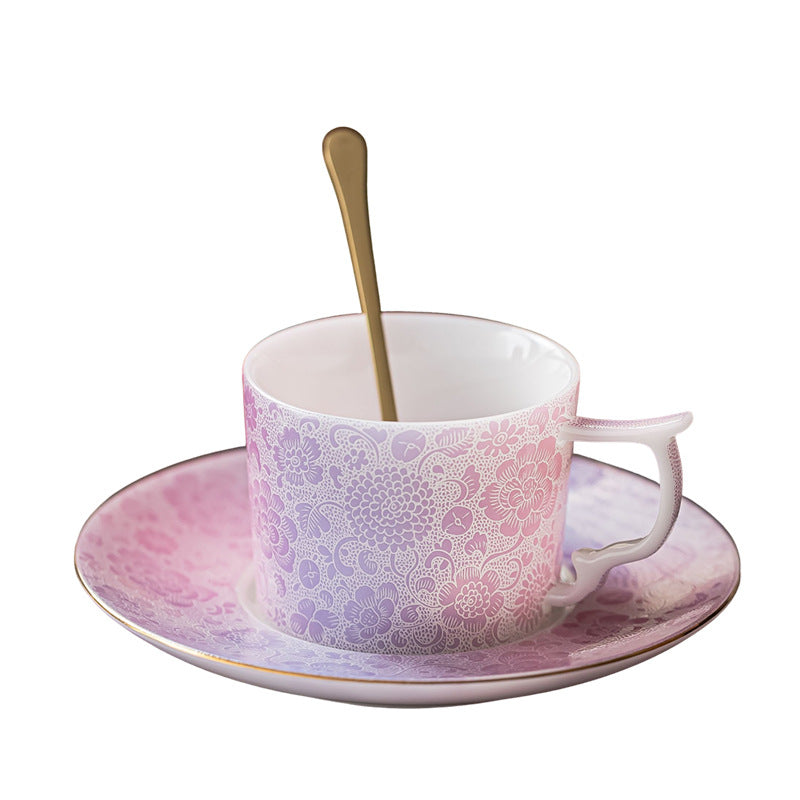 Floral Shadows Under The Lamp Ceramic Cup