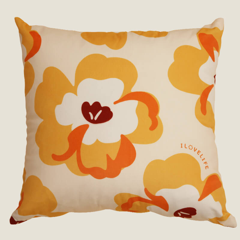 Flower Pattern Throw Pillow Cover