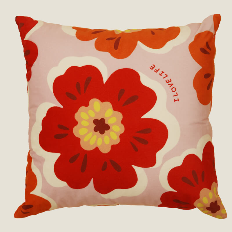 Flower Pattern Throw Pillow Cover