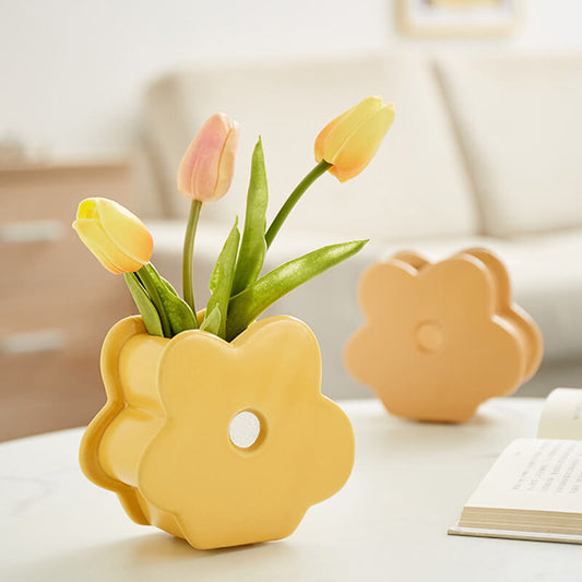 Spring Flower Shape Ceramic Vase