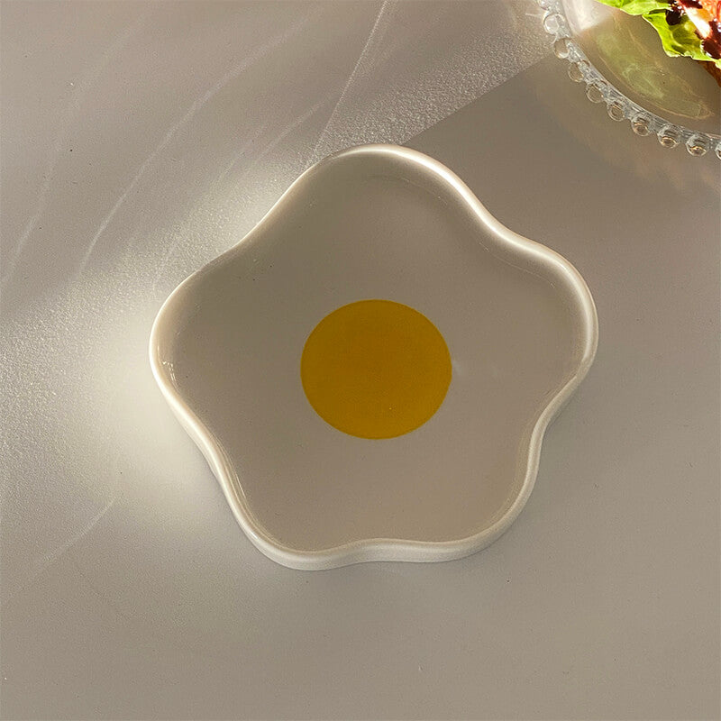 Fried Egg Shaped Ceramic Plate