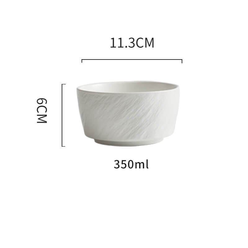 Frosted Stone Texture Straight Edge Ceramic Bowl