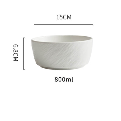 Frosted Stone Texture Straight Edge Ceramic Bowl