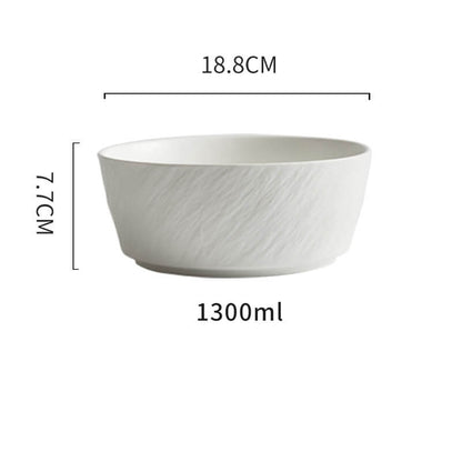 Frosted Stone Texture Straight Edge Ceramic Bowl