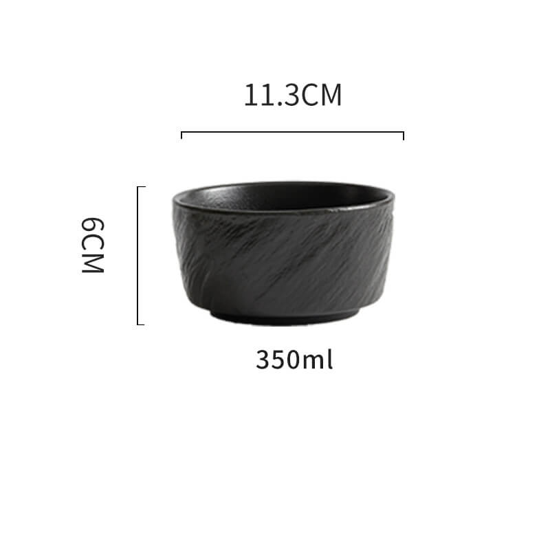 Frosted Stone Texture Straight Edge Ceramic Bowl