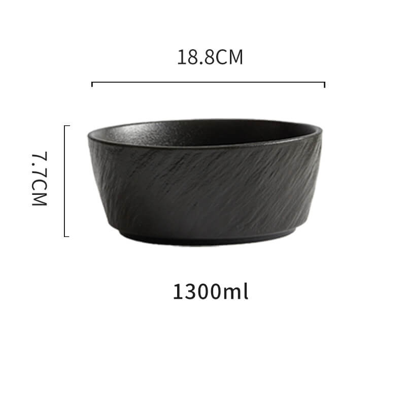 Frosted Stone Texture Straight Edge Ceramic Bowl