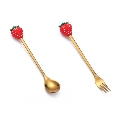 Fruit Stainless Steel Dessert Spoon & Fork