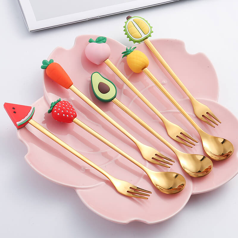 Fruit Stainless Steel Dessert Spoon & Fork