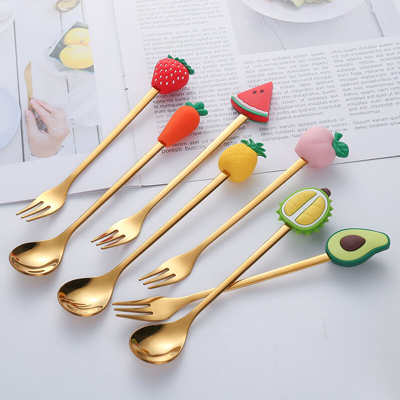 Fruit Stainless Steel Dessert Spoon & Fork