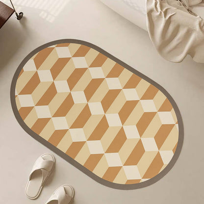 Geometric Pattern Diatom Mud Bath Mat