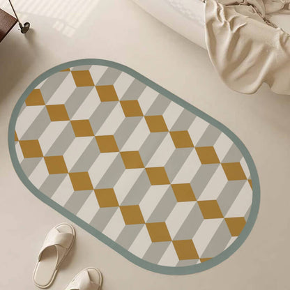 Geometric Pattern Diatom Mud Bath Mat