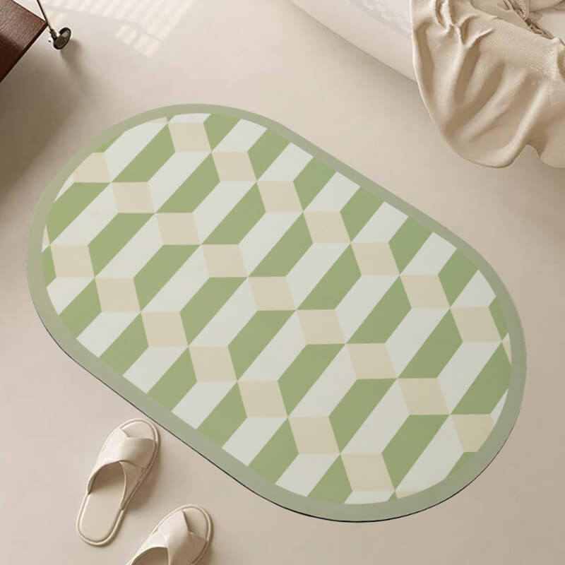 Geometric Pattern Diatom Mud Bath Mat