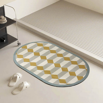 Geometric Pattern Diatom Mud Bath Mat