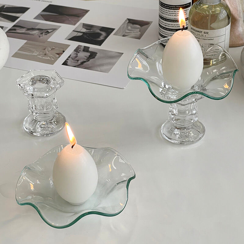 Glass Wave Candle Holder