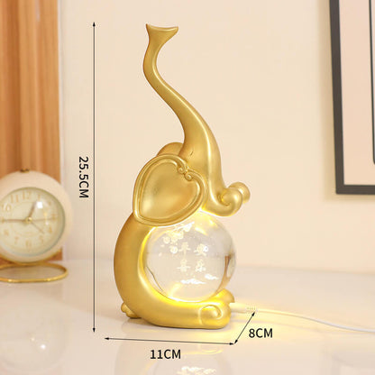 Luminous Crystal Elephant Lamp