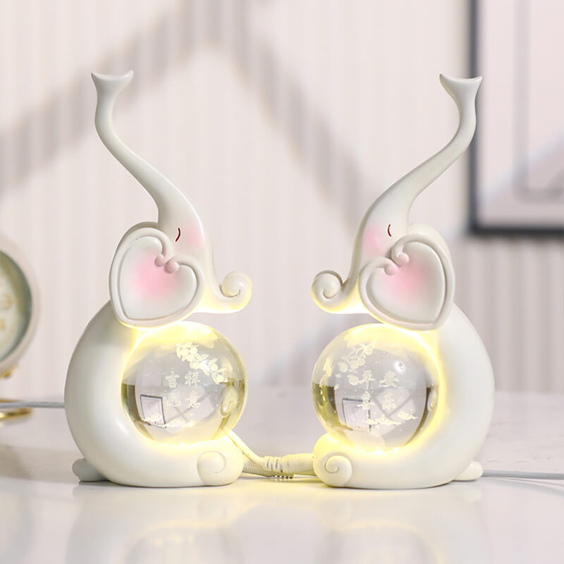 Luminous Crystal Elephant Lamp