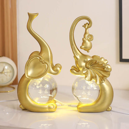 Luminous Crystal Elephant Lamp