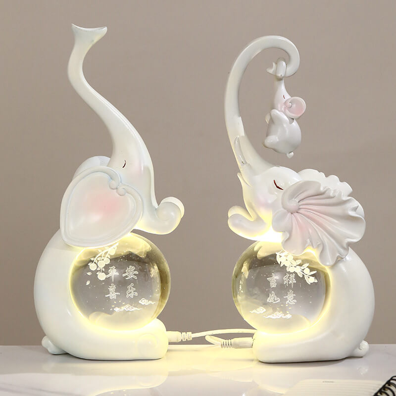 Luminous Crystal Elephant Lamp