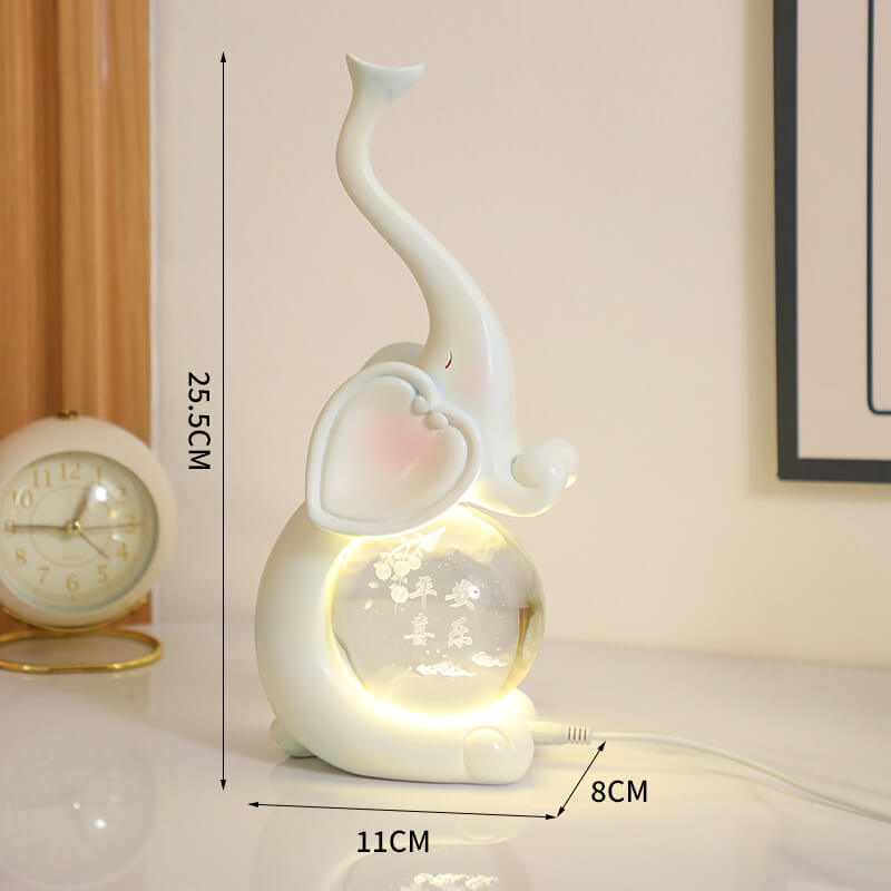 Luminous Crystal Elephant Lamp