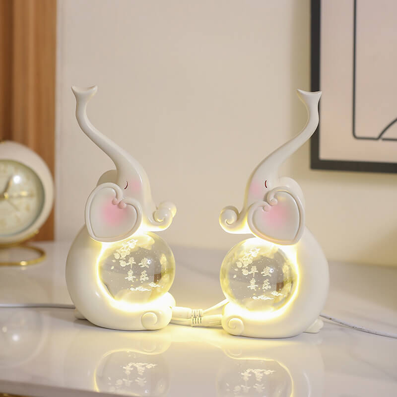 Luminous Crystal Elephant Lamp