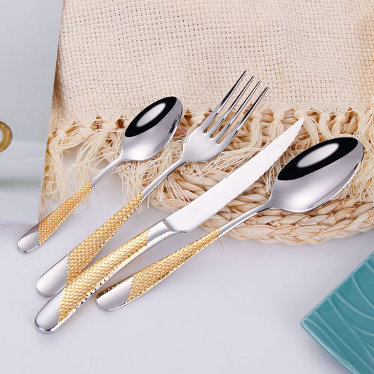 Light Luxury Gold Tableware 4pcs Set