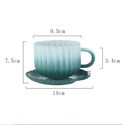 Gradient Glass Cup and Saucer