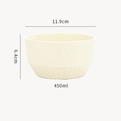 Grid Embossed Ceramic Bowl