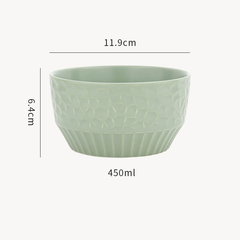 Grid Embossed Ceramic Bowl