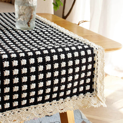 Grid Macrame Cotton Table Runner