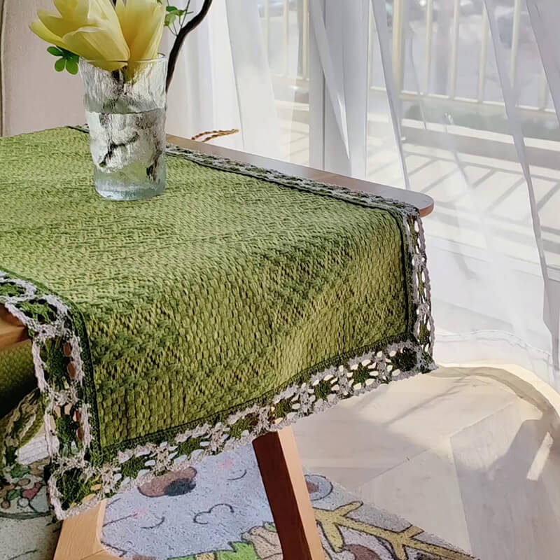 Grid Macrame Cotton Table Runner