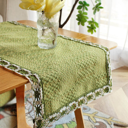 Grid Macrame Cotton Table Runner