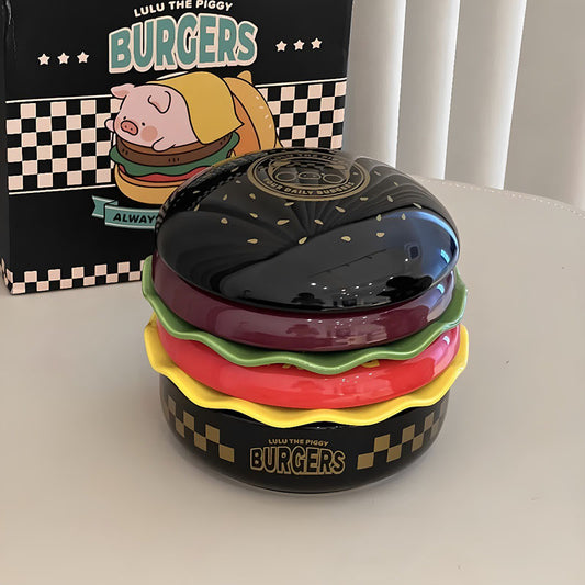 Hamburger Ceramic Dinner Plate Set