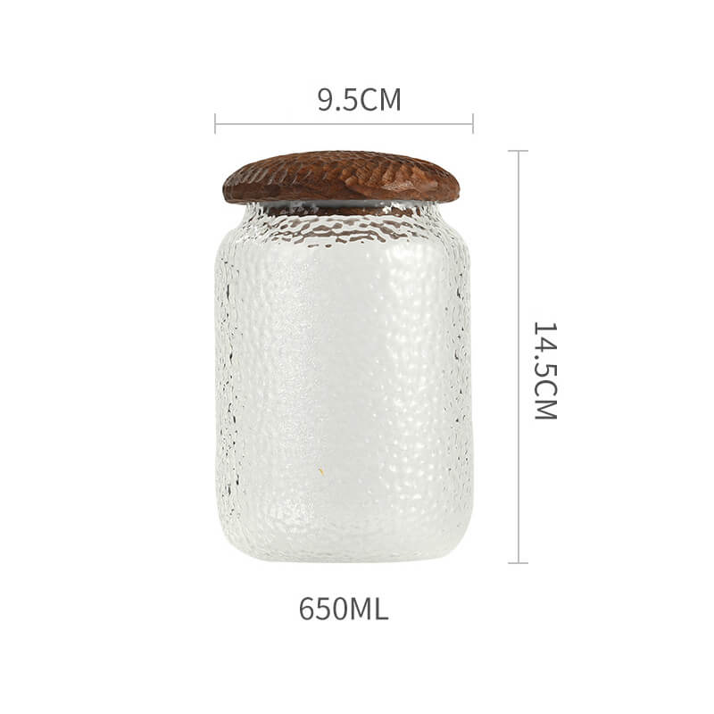 Hammered Glass Storage Jar