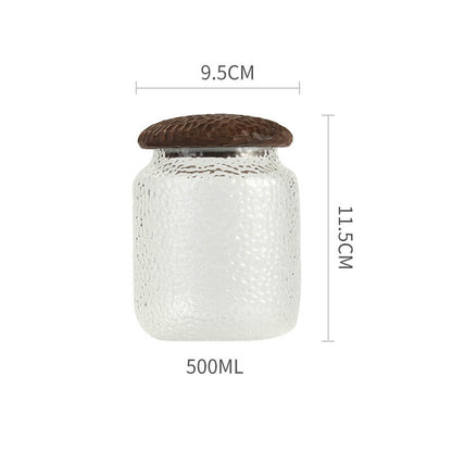 Hammered Glass Storage Jar