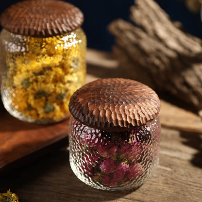 Hammered Glass Storage Jar