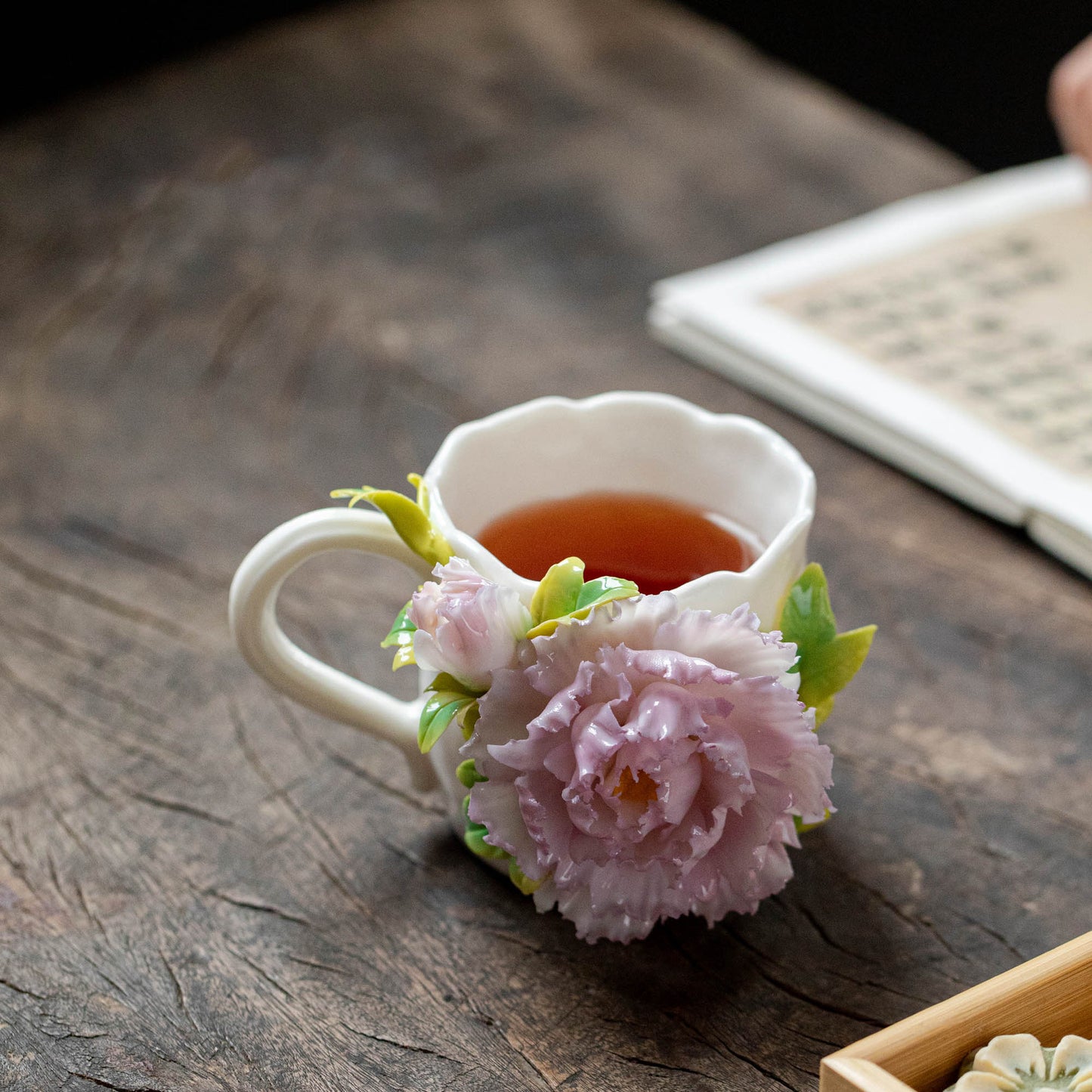 Hand-Sculpted 3D Flower Ceramic Coffee Mug