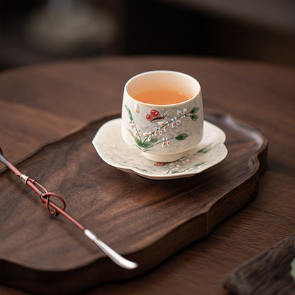 Hand Painted Cloud-Heart Orchid Teacup