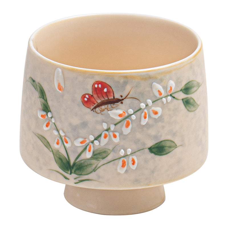 Hand Painted Cloud-Heart Orchid Teacup