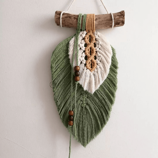 Hand Woven Colored Feather Wall Hanging