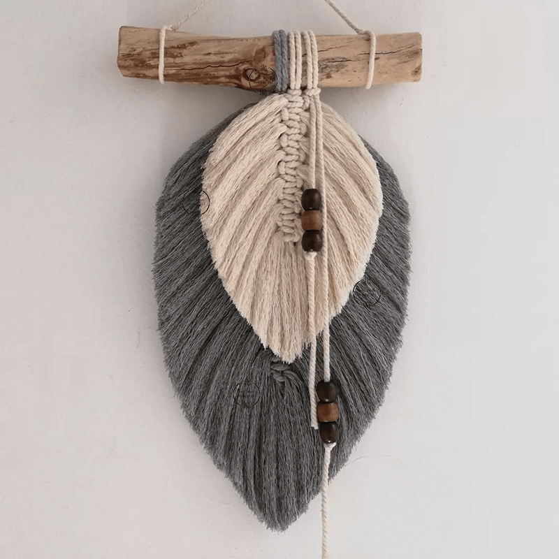 Hand Woven Colored Feather Wall Hanging