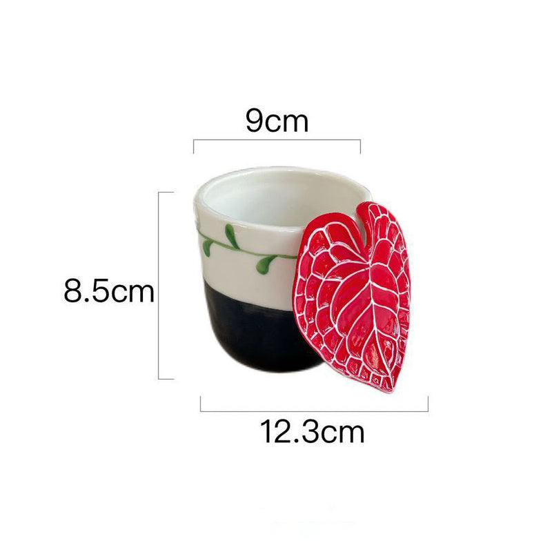 Handcrafted Tropical Plant Leaf Latte Cup