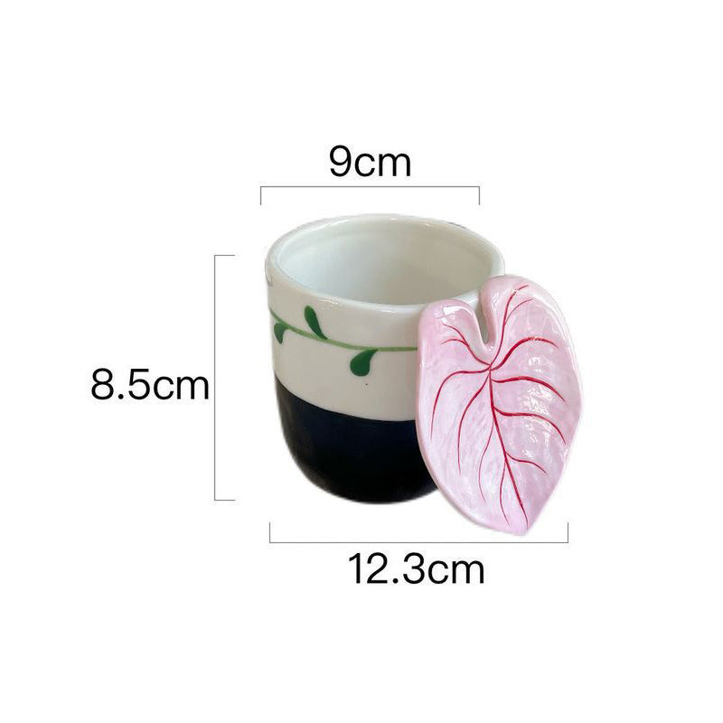 Handcrafted Tropical Plant Leaf Latte Cup