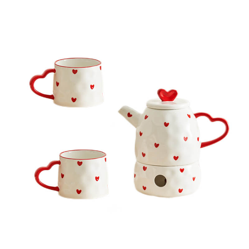 Heart Ceramic Teapot Set