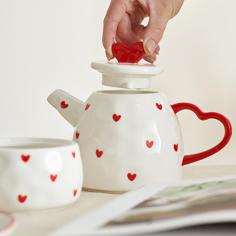 Heart Ceramic Teapot Set