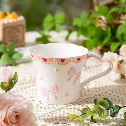 Heart Pink Butterfly Festival Ceramic Mug