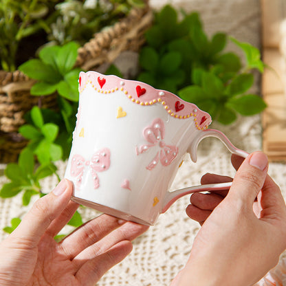 Heart Pink Butterfly Festival Ceramic Mug