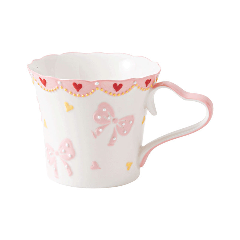 Heart Pink Butterfly Festival Ceramic Mug