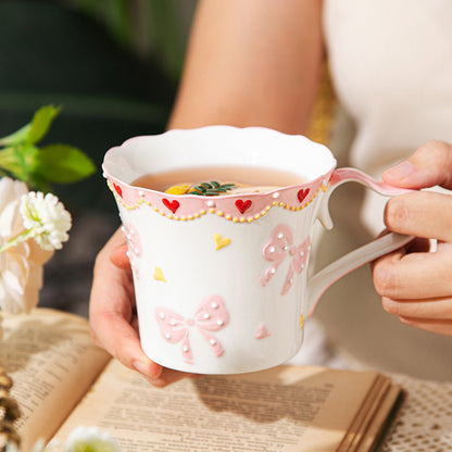 Heart Pink Butterfly Festival Ceramic Mug